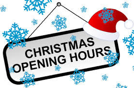 Christmas and New Year Opening Hours